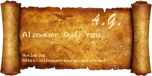 Alznauer György névjegykártya